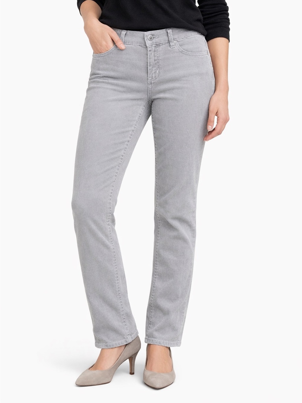 Gap Slim Fit Straight Leg Stretch Cords in Light Gray Vintage 90s